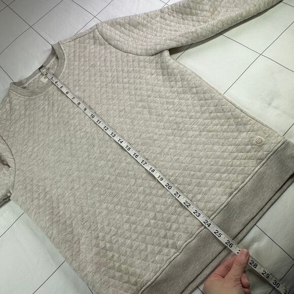 Marine Layer Sweatshirt Mens Medium Cream Oat Heather Corbet Quilted Crew Neck - Picture 8 of 8